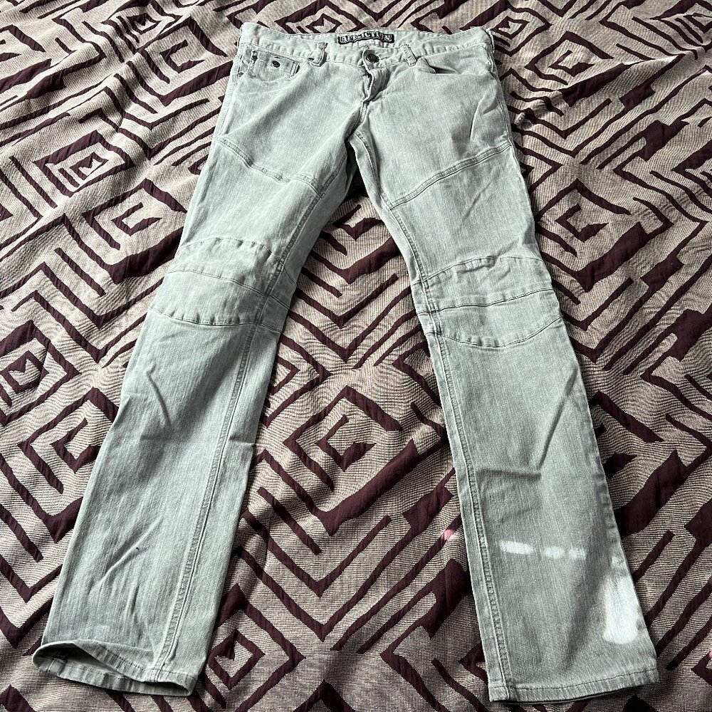 Men's Affliction - Gage Moto Stretch Denim Jeans - Size 32 (CHARCOAL GRAY)